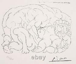 Pablo Picasso, lithographie originale 1973/ L'étreinte / Signée, numérotée
