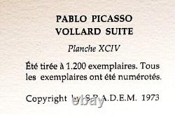 Pablo Picasso, lithographie originale 1973/ Suite Vollard/ Signée, numérotée/ART