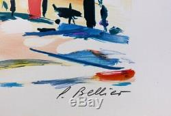 Pierre BELLIER CANNES La croisette LITHOGRAPHIE signée au crayon #600ex