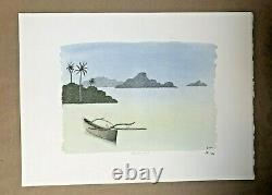 Pierre Le Tan Mers du Sud Original Lithograph Rives paper Numbered Signed plate
