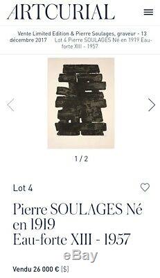 Pierre Soulages Serigraphie 18 -Value 20000$