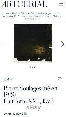 Pierre Soulages Serigraphie 18 -Value 20000$