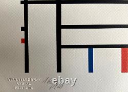 Piet Mondrian Lithographie 1978 COA Original Signé Numéroté Limité 180 Ex