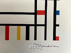 Piet Mondrian Lithographie 1978 COA Original Signé Numéroté Limité 180 Ex