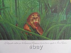 ROUSSEAU Henri le repas du lion LITHOGRAPHIE Originale signée, 1976, 300ex