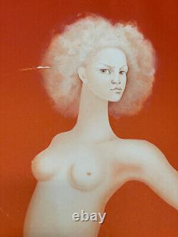 Rarissime grande sérigraphie Léonor Fini signée curiosa femme sphinge 1970