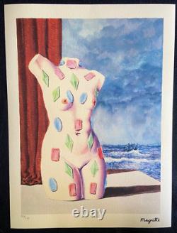 René Magritte Lithographie COA Original Signé Numéroté 275 (Joan. Mirò)