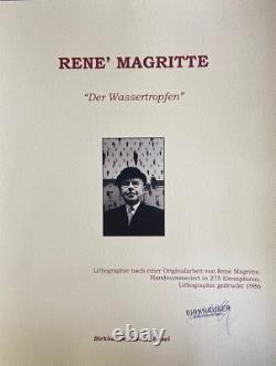 René Magritte Lithographie COA Original Signé Numéroté 275 (Joan. Mirò)