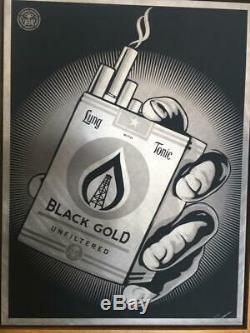 SHEPARD FAIREY (OBEY GIANT) BLACK GOLD (Silkscreen on Metal 2/3)