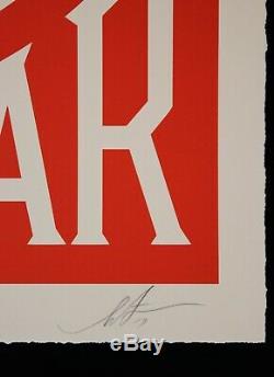 SHEPARD FAIREY signée MAKE ART NOT WAR Large Format Sérigraphie Obey Giant 89 ex