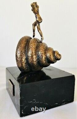 Salvador DALI (Edition plaqué Or 24K)-Sculpture-Bronze-Signé-Numéroté-Certificat