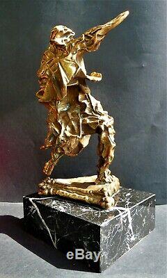 Salvador Dali (8 kg)Sculpture-Bronze-Numérotée-Signée-Certif-1975(Picasso Koons)