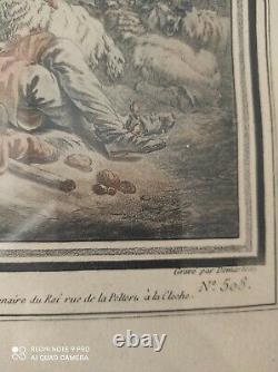 Scène pastorale/2 gravures J. B. Huet (1745-1811) /Gilles Demarteau (1722-1776)