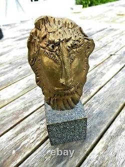Sculpture Bronze BLASCO MENTOR TETE D'HOMME BARBU Signé Numéroté 71/150 14,5cm