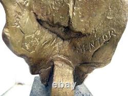 Sculpture Bronze BLASCO MENTOR TETE D'HOMME BARBU Signé Numéroté 71/150 14,5cm