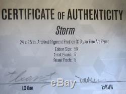 Sérigraphie de LX ONE storm sign-num /ryca/martin whatson//fairey/pure evil