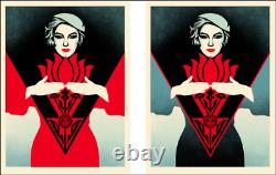 Shepard Fairey OBEY Collection BLUE and RED Flower Woman' banksy invader