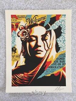 Shepard Fairey (OBEY) Welcome Visitors Typographie signée xx/380