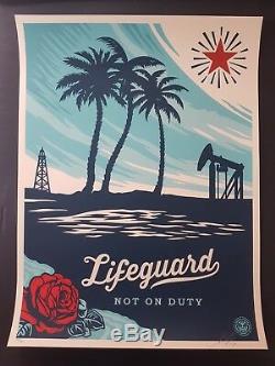 Shepard Fairey Obey, Lifeguard not on Duty Signed numbered xxx/450