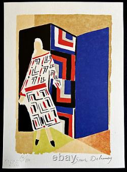 Sonia Delaunay Lithographie COA Original Signé Numéroté p Iet Mondrian