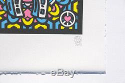 Speedy Graphito, estampe originale Peace, love and stars, street art