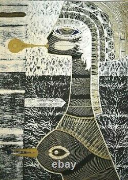 Textile graphique surréalisme Max Walter Svanberg (1912-1994)