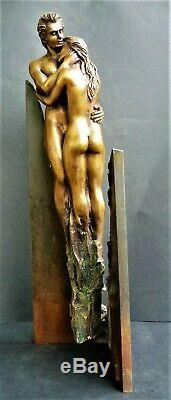 Vidal Torens(42 cm/4,5 kg)-Sculpture-Bronze-Signée-Numérotée-Couple-Nue-Erotique