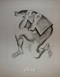 Yves Jobert gravure originale signée numérotée Artiste graveur Surréaliste